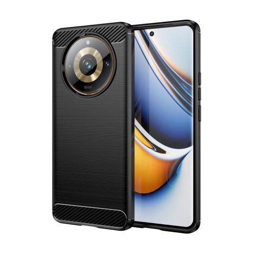 Realme 11 Pro/11 Pro Plus Carbon szénszál mintájú TPU tok fekete-9145576281611 8 kép