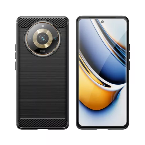 Realme 11 Pro/11 Pro Plus Carbon szénszál mintájú TPU tok fekete-9145576281611 6 kép