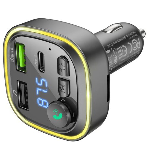 Borofone BC48 Broad FM Transmitter Bluetooth, MP3 2xUSB + Type C QC 3.-6941991104039 5 kép
