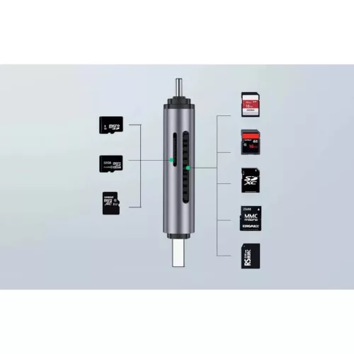 UGREEN CM304 USB + USB-C adapter SD + microSD kártyaolvasó fekete-6957303805860 2 kép