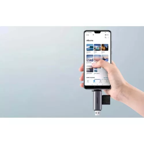 UGREEN CM304 USB + USB-C adapter SD + microSD kártyaolvasó fekete-6957303805860 9 kép