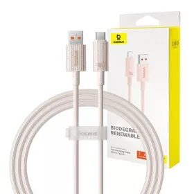   Baseus Habitat gyorstöltő kábel USB - USB-C 1m 100W rózsaszín
