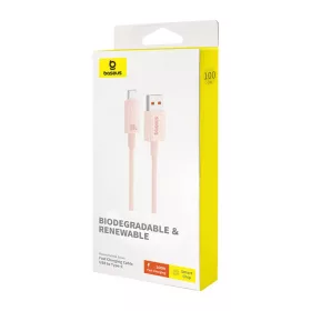 Baseus Habitat gyorstöltő kábel USB - USB-C 1m 100W rózsaszín-6932172642983 1 kép