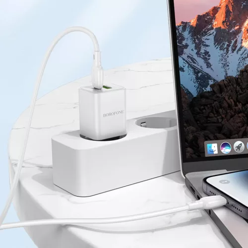 Borofone BN14 Royal GaN USB + Type C hálózati töltő adapter QC 3.0-6941991106873 2 kép