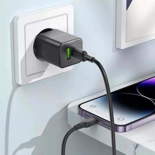 Borofone BN14 Royal GaN USB + Type C hálózati töltő adapter QC 3.0-6941991106866 2 kép