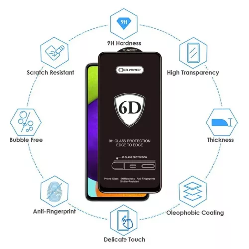 iPhone 11 Pro Max/XS Max Full Glue 6D kijelzővédő üvegfólia 10 db-5900217928553 2 kép