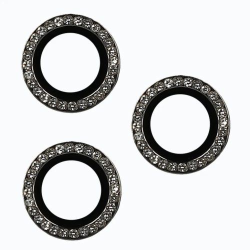iPhone 15 Pro/15 Pro Max Diamond kameralencsevédő üvegfólia fekete
