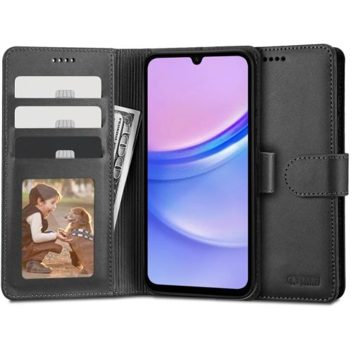 Samsung Galaxy A15 4G/5G Tech-Protect Wallet fliptok fekete