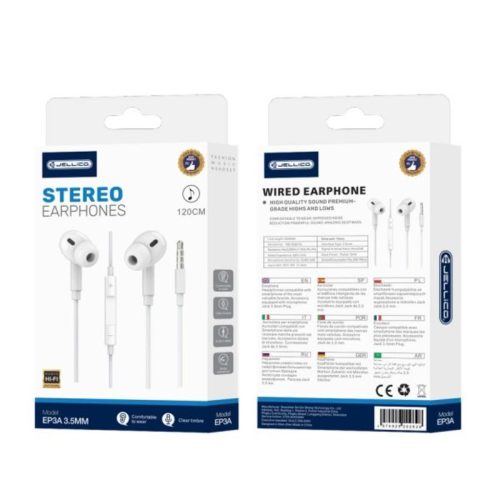 Jellico EP3A 3.5mm jack vezetékes fülhallgató mikrofonnal-6974929202828 1 kép