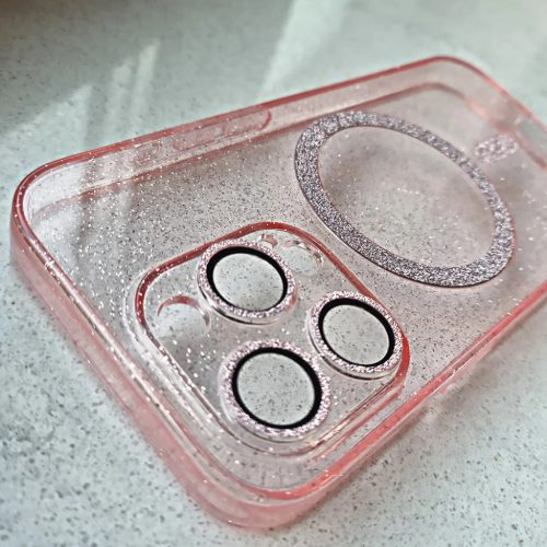 iPhone 13 Glitter MagSafe tok rózsaszín áttetsző-5900217125501 4 kép