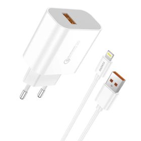   Foneng EU46 hálózati töltő adapter QC3.0 18W + USB-A - Lightning kábel
