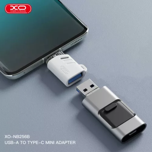 XO adapter NB256B OTG USB - USB-C fehér-6920680851867 6 kép