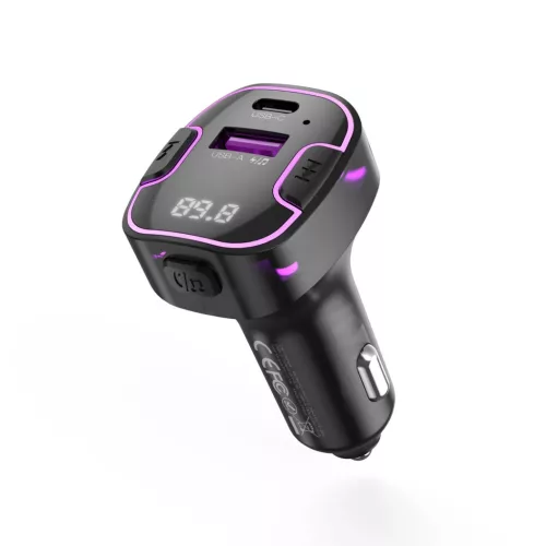 Bluetooth 5.3 FM Transmitter XO adó BCC12 MP3 autós töltő 3,1A fek-6920680850105 2 kép