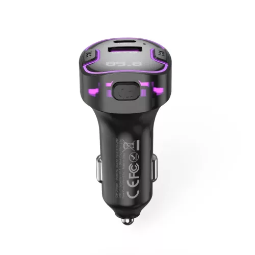 Bluetooth 5.3 FM Transmitter XO adó BCC12 MP3 autós töltő 3,1A fek-6920680850105 3 kép