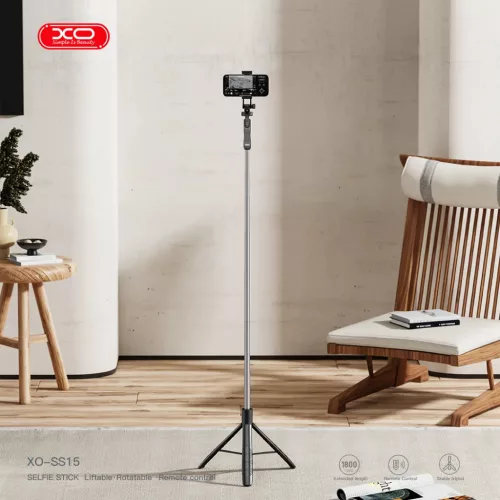 XO selfie bot Bluetooth mobiltelefon állvány SS15 fekete 180cm ​-6920680846634 4 kép