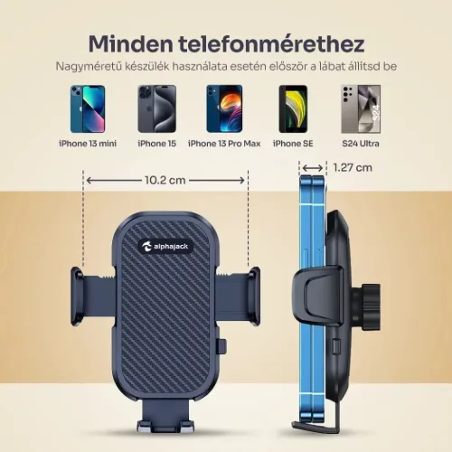 Alphajack szellőzőre erősíthető autós telefontartó (SZEL-1)-5999860199922 3 kép