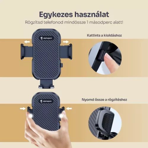 Alphajack szellőzőre erősíthető autós telefontartó (SZEL-1)-5999860199922 6 kép