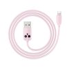 HOCO KX1 USB-A - Lightning kábel 1m, rózsaszín bagoly-6957531093657 1 kép