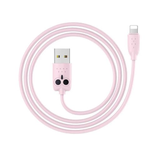 HOCO KX1 USB-A - Lightning kábel 1m, rózsaszín bagoly-6957531093657 1 kép