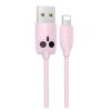 HOCO KX1 USB-A - Lightning kábel 1m, rózsaszín bagoly-6957531093657 2 kép