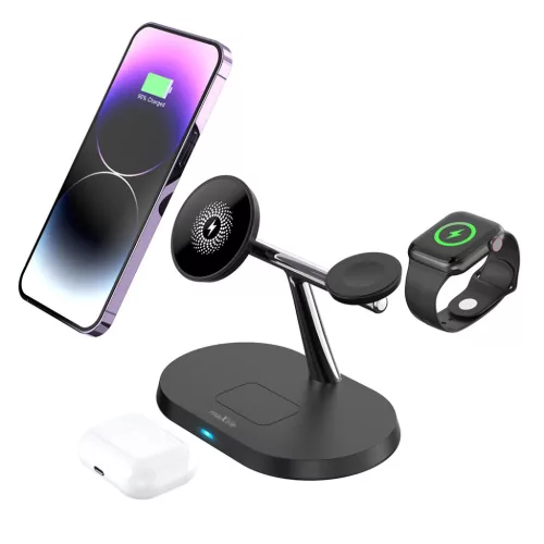 3 az 1-ben vezeték nélküli töltőállomás 15W fekete (magsafe, ap-5900495619464 5 kép
