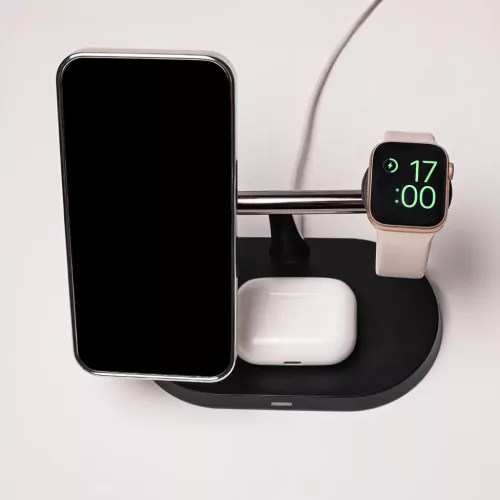 3 az 1-ben vezeték nélküli töltőállomás 15W fekete (magsafe, ap-5900495619464 7 kép