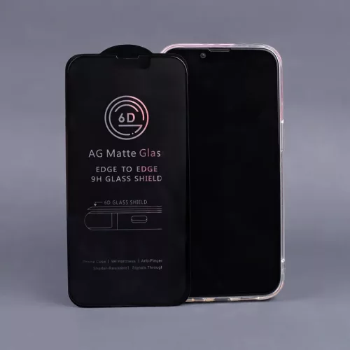iPhone 12 Mini 6D Matt kijelzővédő üvegfólia fekete kerettel-5907457722774 5 kép