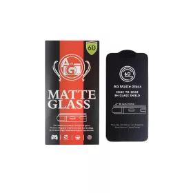 iPhone 14 Pro Max 6D Matt kijelzővédő üvegfólia fekete kerettel-5907457722835 1 kép