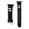 Apple Watch 38/40/41 mm Karl Lagerfeld Karl és Choupette Head NFT fekete óraszíj