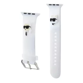    Apple Watch 38/40/41 mm Karl Lagerfeld Karl és Choupette Head NFT fehér óraszíj