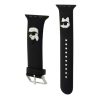 Apple Watch 42/44/45/49 mm Karl Lagerfeld Karl és Choupette Head NFT óraszíj fekete
