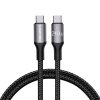 Rocoren USB-C - USB-C Retro Series 1m 240W gyorstöltő kábel (szürke)