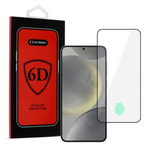 Samsung Galaxy S24 6D Kijelzővédő 9H Üvegfólia fekete (ujjlenyomat feloldással)