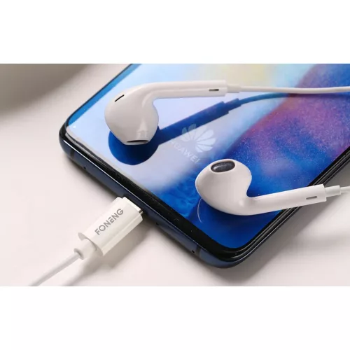 Foneng T15 vezetékes fülhallgató USB-C, 1.2 m (fehér)-6970462512868 7 kép