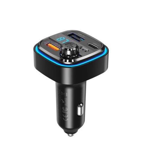 XO BCC08 szivargyújtós autós töltő / FM transmitter 2x USB-A, USB-6920680835485 5 kép