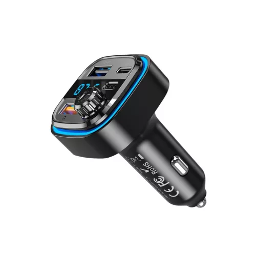 XO BCC08 szivargyújtós autós töltő / FM transmitter 2x USB-A, USB-6920680835485 3 kép