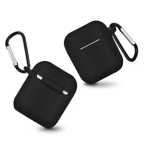 Airpods 1/2 ultravékony szilikon tok fekete-5900217315087 4 kép