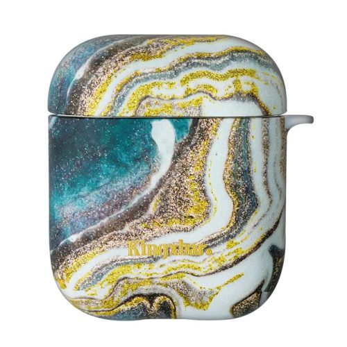 Kingxbar arany márvány mintás AirPods 1/2 tok-6959003548108 1 kép
