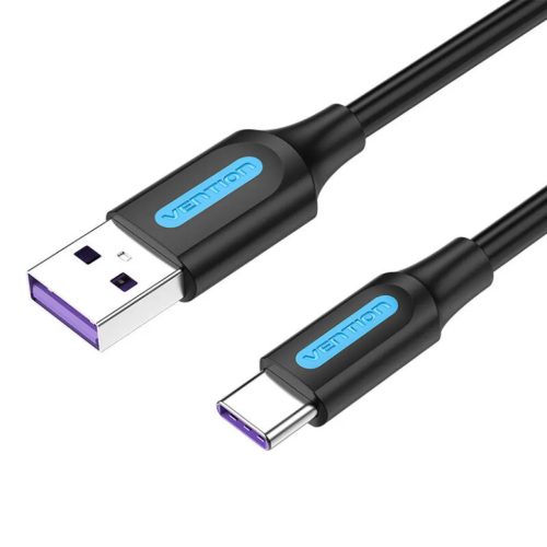 Vention COZBC 5A 0.25m USB-A - USB-C kábel fekete-6922794749344 1 kép