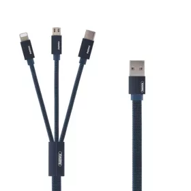 Remax Kerolla 3in1 töltő kábel Micro USB/ Type-C/ Lightning kék-6954851293125 1 kép