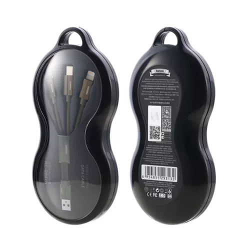 Remax Kerolla 3in1 töltő kábel Micro USB/ Type-C/ Lightning kék-6954851293125 7 kép