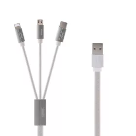 Remax Kerolla 3in1 töltő kábel Micro USB/ Type-C/ Lightning fehér-6954851293118 1 kép