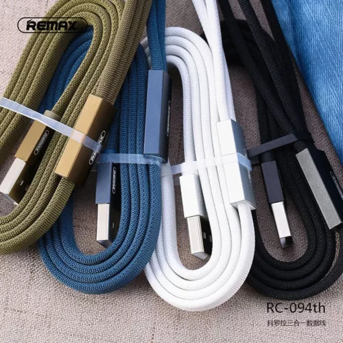 Remax Kerolla 3in1 töltő kábel Micro USB/ Type-C/ Lightning fehér-6954851293118 6 kép