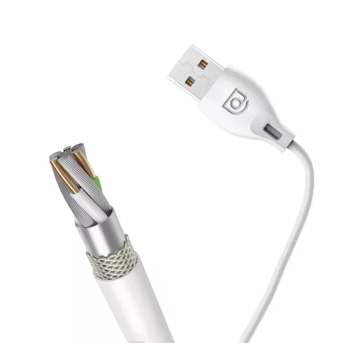 Dudao USB/ Lightning adat és töltőkábel 2.1A 2m fehér-6970379611494 9 kép
