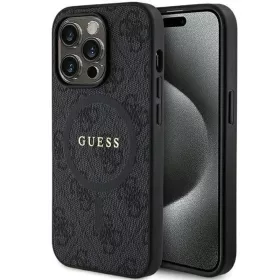   Original faceplate tok GUESS GUHMP15XG4GFRK iPhone 15 Pro Max-hoz (Kompatibilis Magsafe-fel / 4G Ring klasszikus logó / fekete)