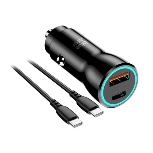 BLUE STAR autós töltő 3A 25W Type C + USB A + Type C to Type C PD Q-5903396275791 2 kép