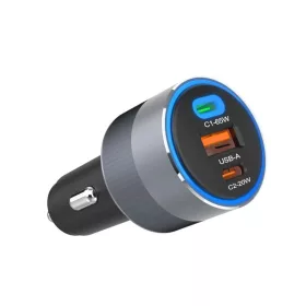 FORCELL F-ENERGY Alu autós töltő 2 x Type C + USB A PD QC4.0 SFC2.0-5903396275746 1 kép