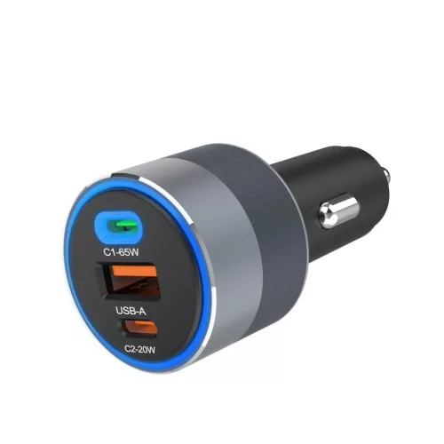 FORCELL F-ENERGY Alu autós töltő 2 x Type C + USB A PD QC4.0 SFC2.0-5903396275746 3 kép