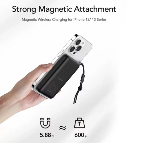 VEGER powerbank 10 000 mAh vezeték nélküli töltéssel MagSafe komp-6970453555225 3 kép