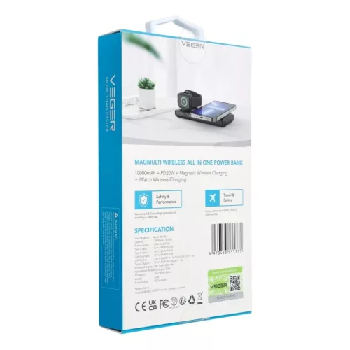VEGER powerbank 10 000 mAh vezeték nélküli töltőkkel MagSafe PD Q-6970453555775 9 kép